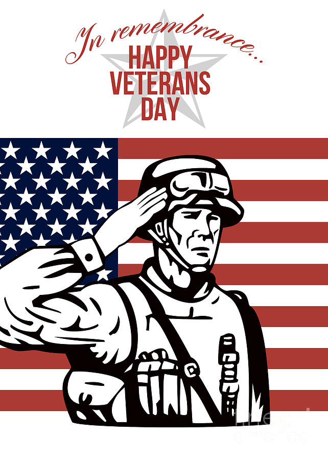American Veterans Day Greeting Card Digital Art by Aloysius Patrimonio