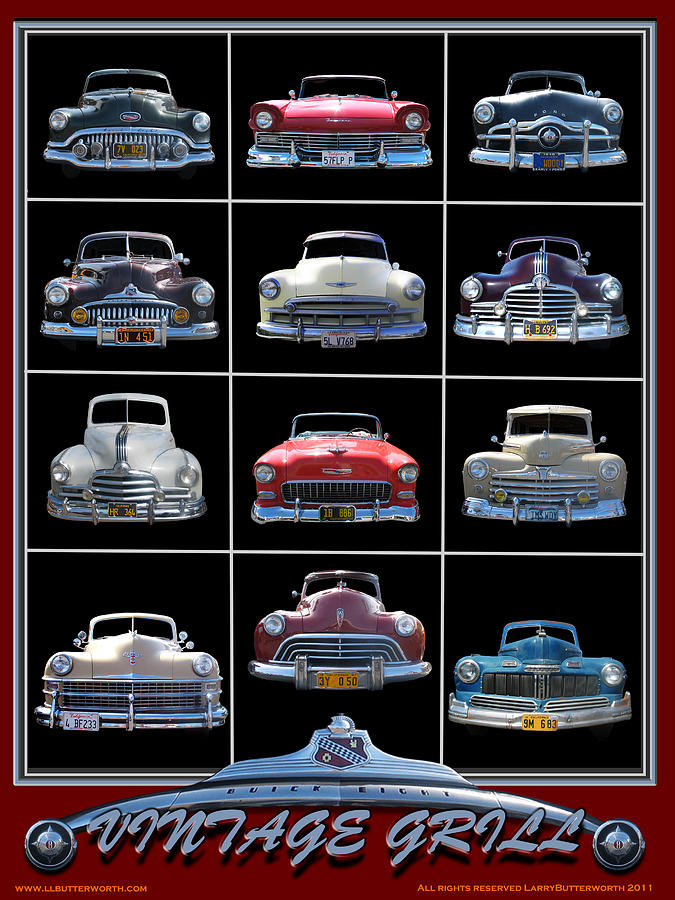 American Vintage Automobile Grills Digital Art by Larry Butterworth
