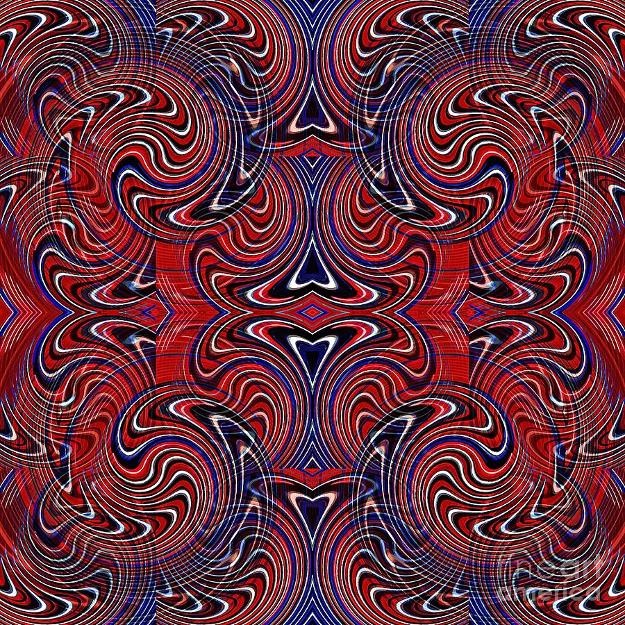 Americana Swirl Design 3 Digital Art by Sarah Loft