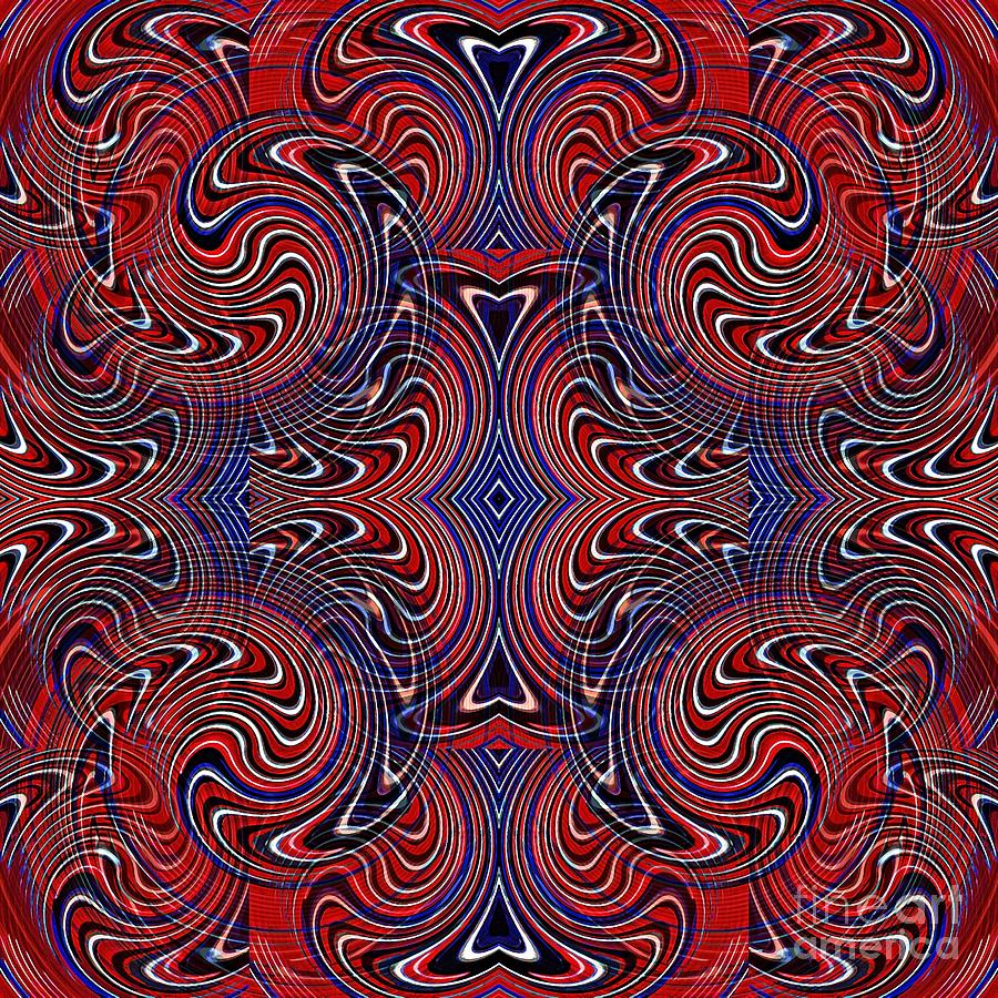 Independence Day Digital Art - Americana Swirl Design 4 by Sarah Loft