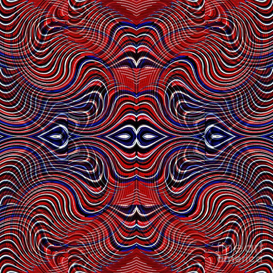 Independence Day Digital Art - Americana Swirl Design 6 by Sarah Loft