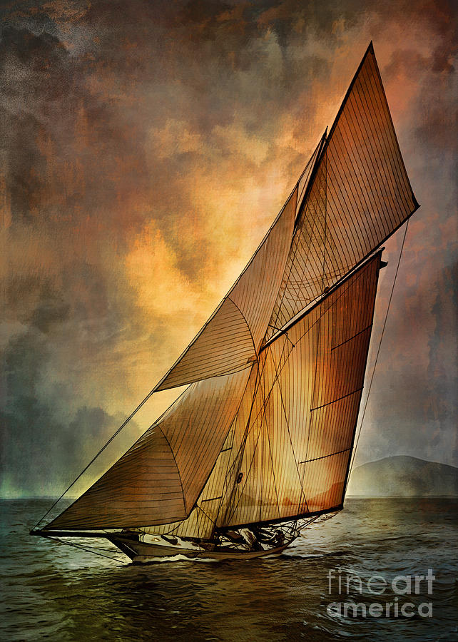 Sailboat Digital Art - Americas Cup  by Andrzej Szczerski