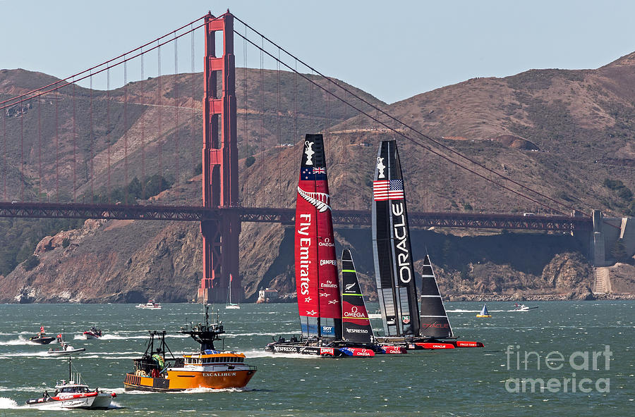 Boat Photograph - Americas Cup at the Gate by Kate Brown