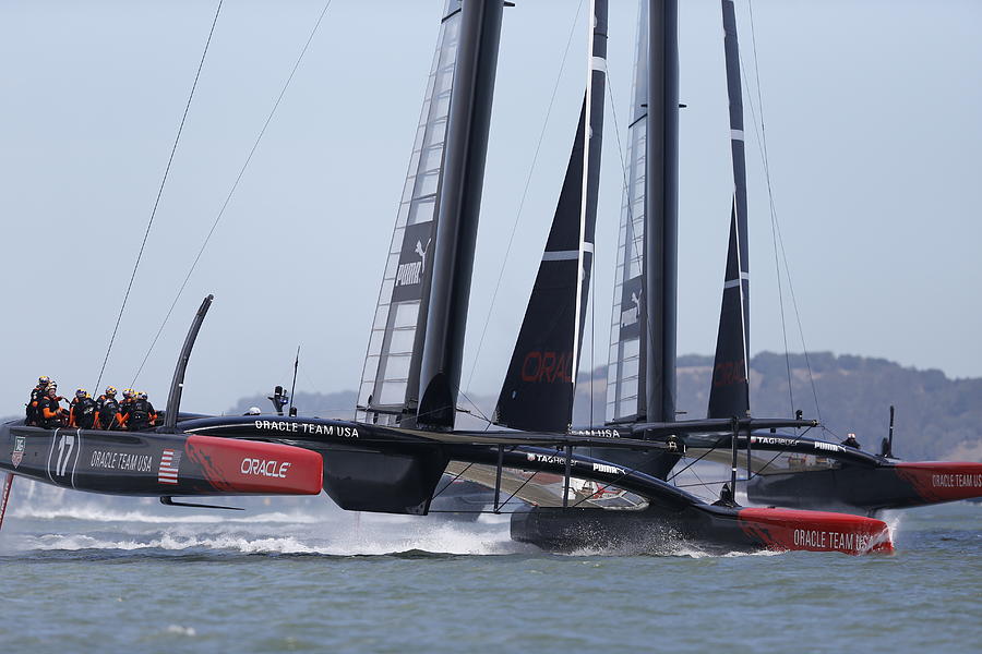 America's Cup Photograph - Americas Cup Defenders by John Mangino