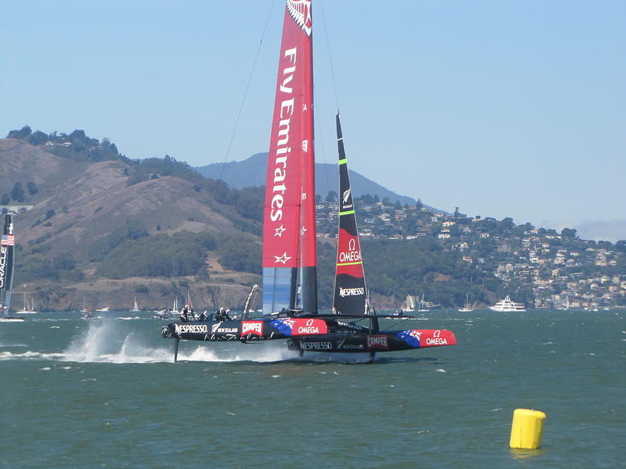 Americas Cup Photograph - Americas Cup Emerates 1 by James Robertson