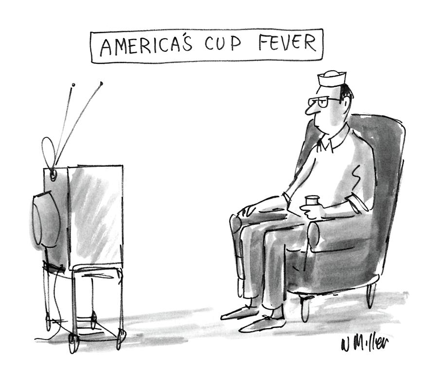 Americas Cup Fever Drawing by Warren Miller