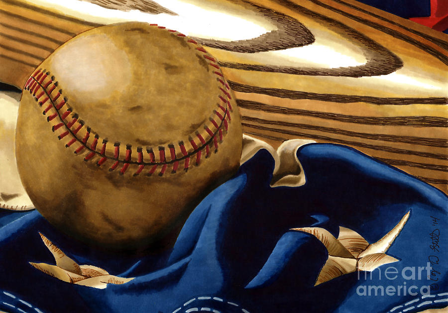 Americas Pastime 3 Drawing by Cory Still