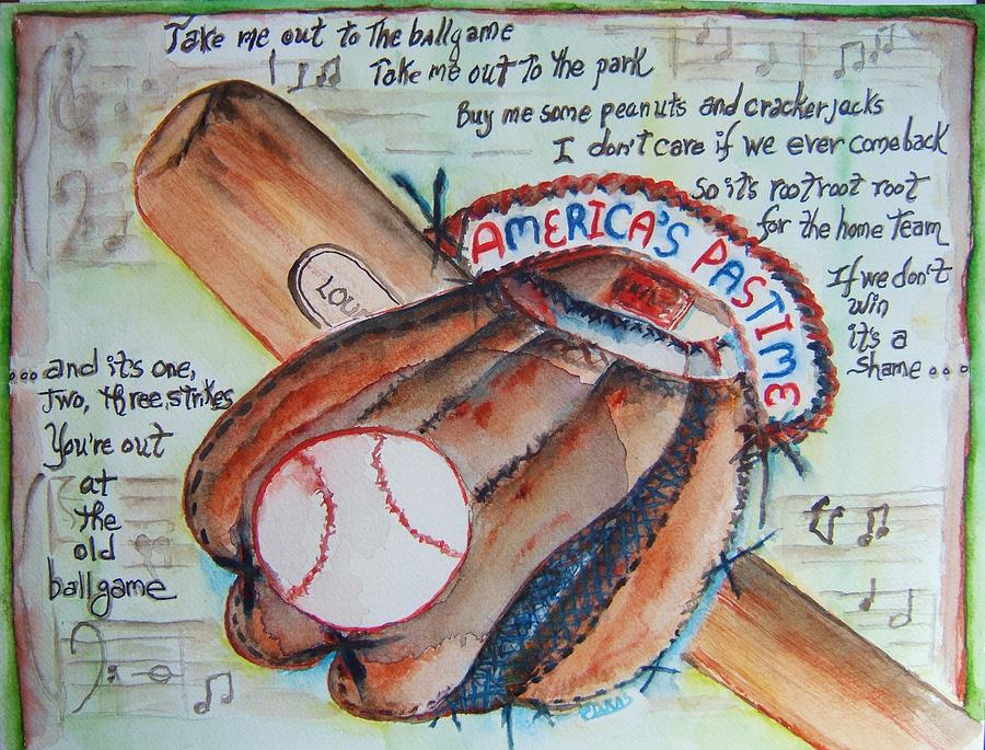 Americas Pastime II Painting by Elaine Duras