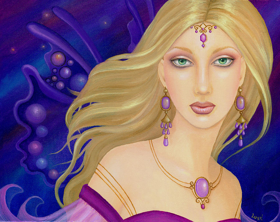 Fairy Painting - Amethyst Fairy by B K Lusk Fairy Painting - Amethyst Fairy by B K Lusk