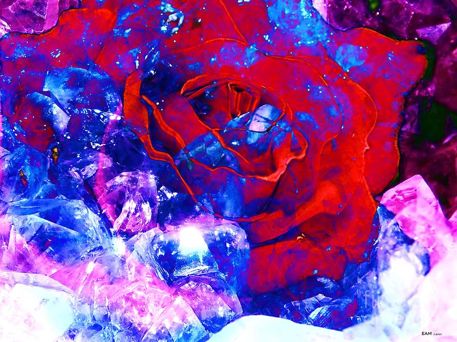 Abstract Digital Art - Amethyst Rose Morph by Elizabeth McTaggart
