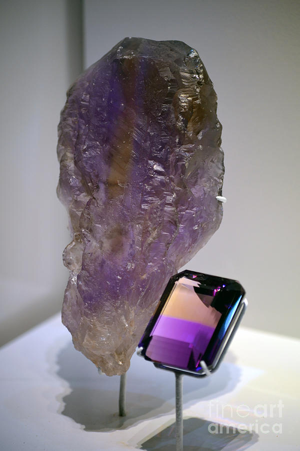 Ametrine Rough and Cut Crystal Photograph by Shawn OBrien