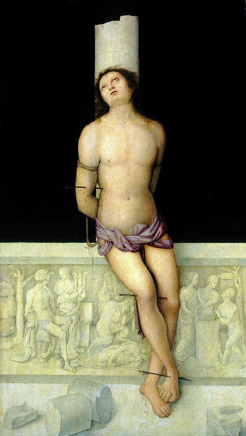Amico Painting - Amico Aspertini, Saint Sebastian, Italian by Litz Collection