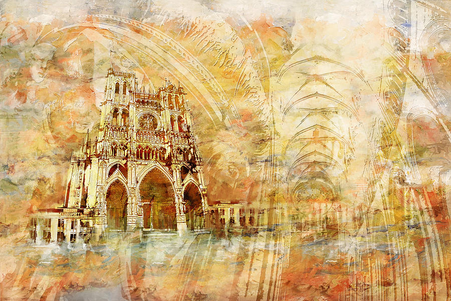 Western Ghats Painting - Amiens Cathedral by Catf