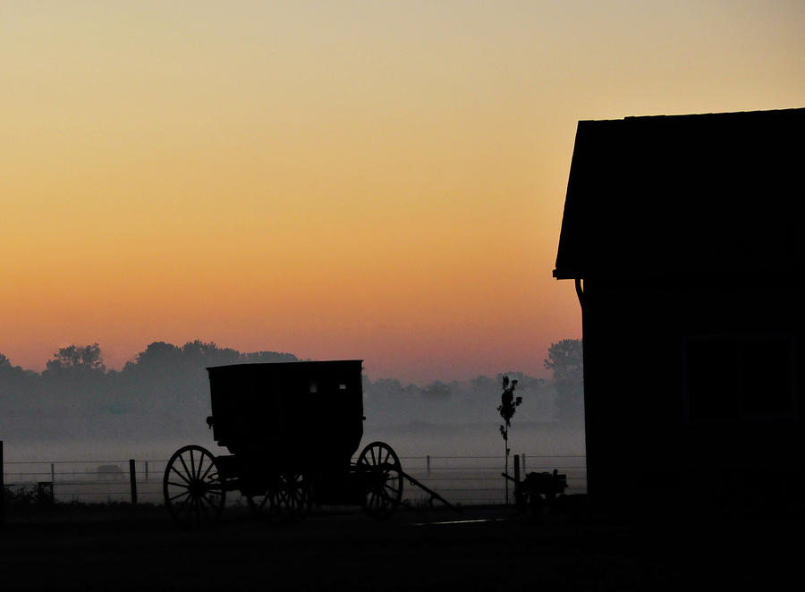 Amish Buggy Photograph - Amish Buggy before Dawn by David Arment