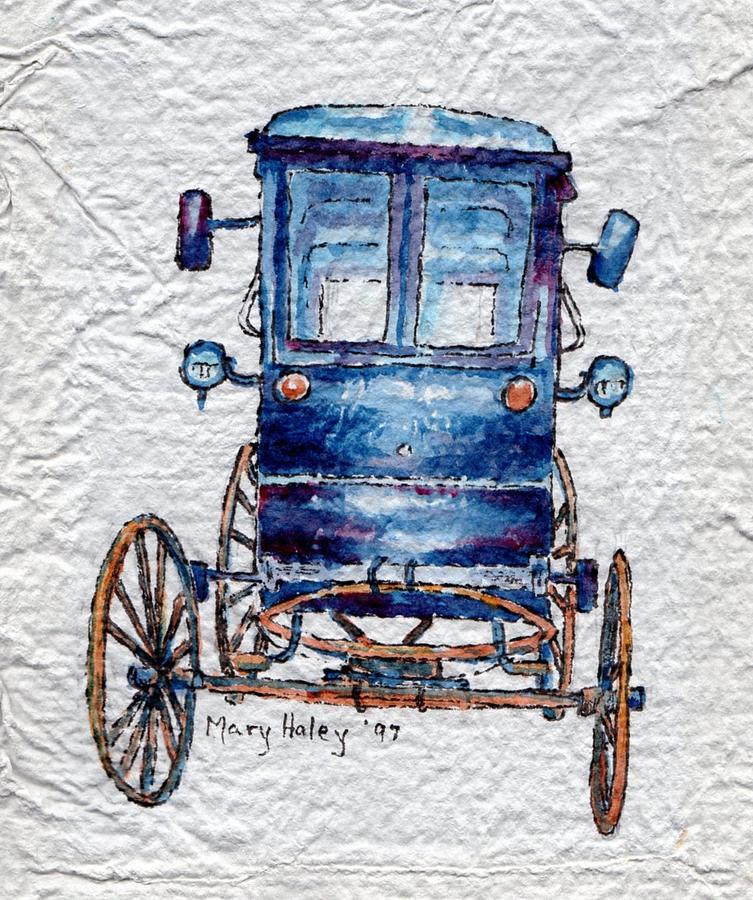 Amish cart Painting by Mary Haley-Rocks