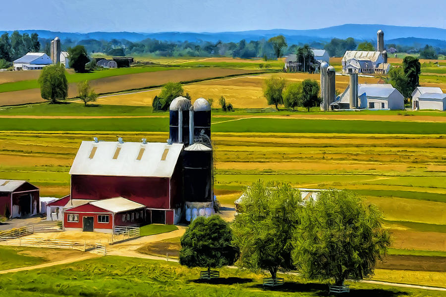 Amish Farms Painting by Dominic Piperata