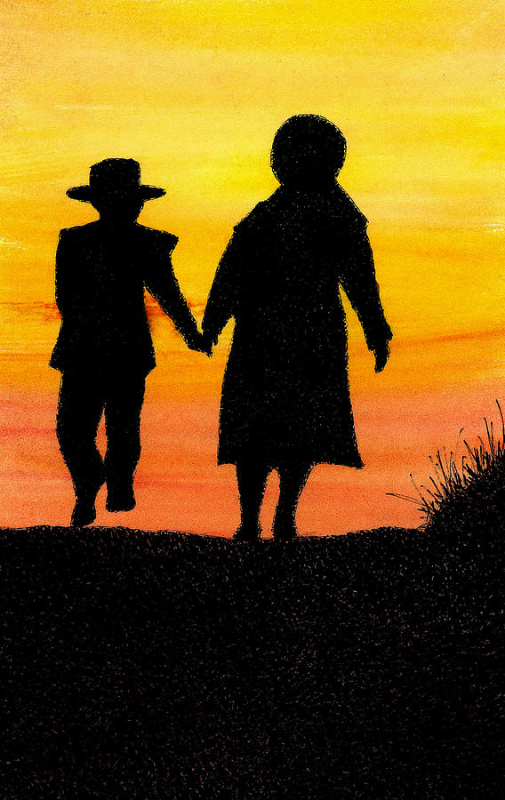 Amish Mother And Son Painting