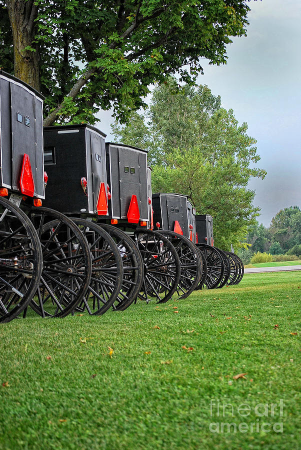 Amish Photograph - Amish Parking Lot by Pamela Baker