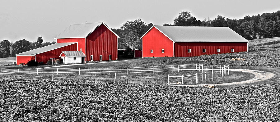Amish Red Barn and Farm Photograph by Frozen in Time Fine Art Photography