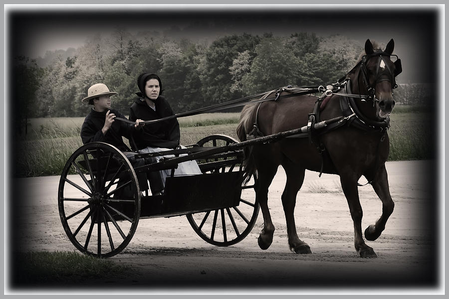 Amish Photograph - Amish Teenage Ride  by Randall Branham