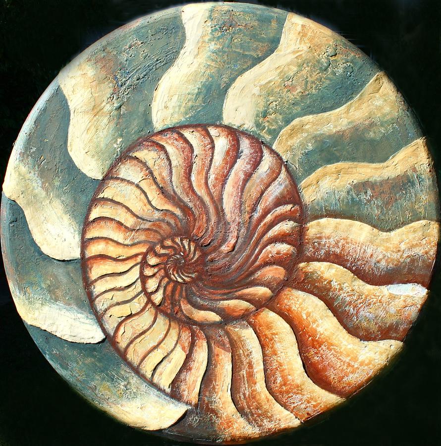 Fossil Painting - Ammonite by Kristine Griffith