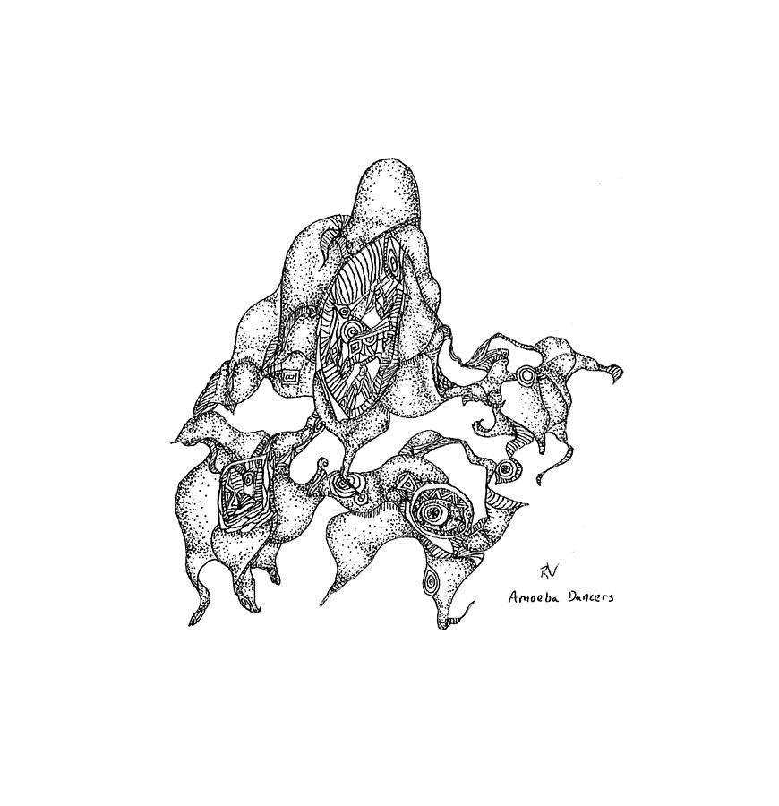 Amoeba Dancers Drawing by Regina Valluzzi