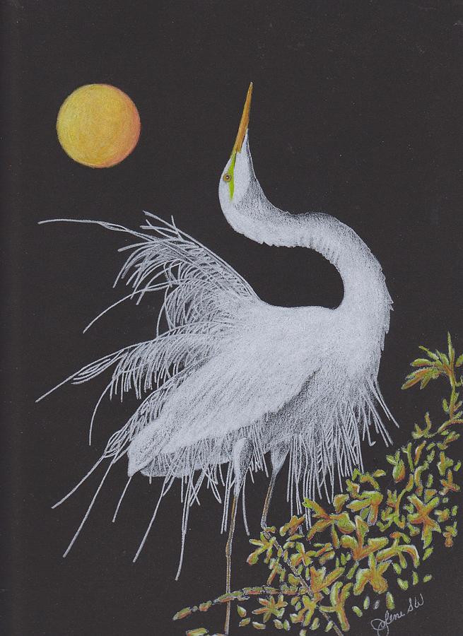 Egret Painting - Amorous by Jolene Stinson Williams