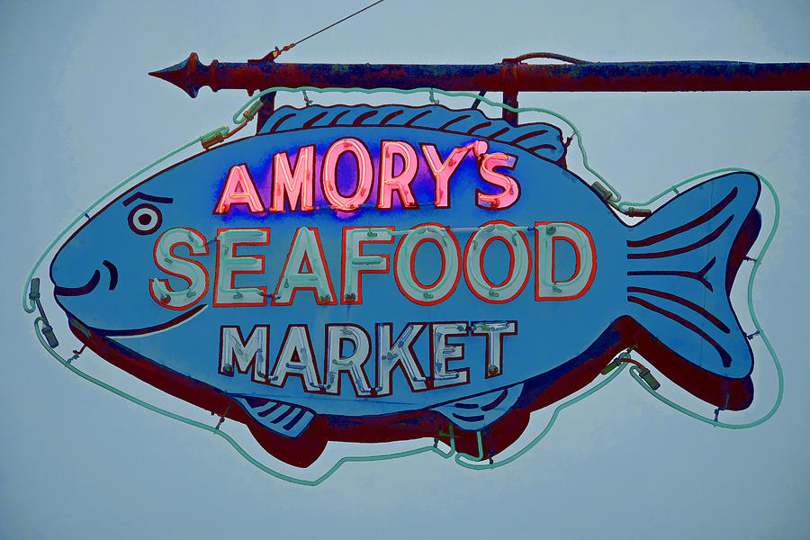 Amory Seafood Sign Photograph by Jerry Gammon