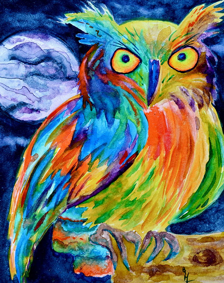 Owl Painting - Ampersand Owl by Beverley Harper Tinsley