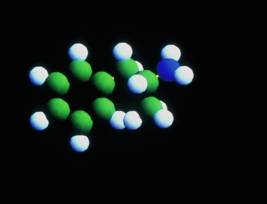 Amphetamine Photograph - Amphetamine Drug Molecule by Dassault Systemes Biovia Ltd/science Photo Library