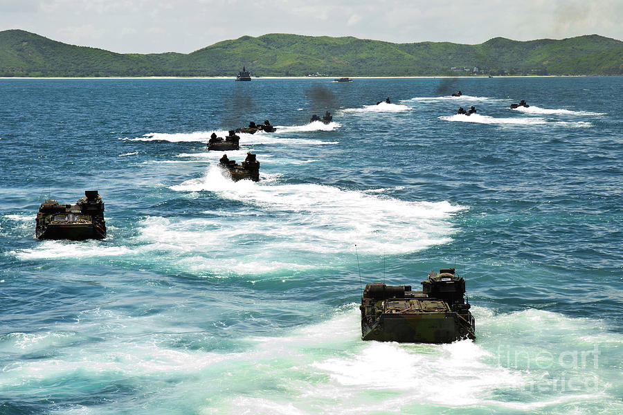 Amphibious Assault Vehicles Approach Photograph by Stocktrek Images