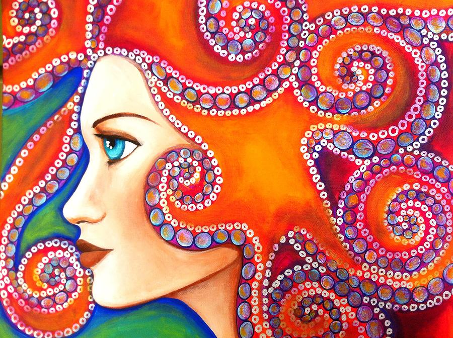 Octopus Painting - Amphitrite by Jaymee Laws