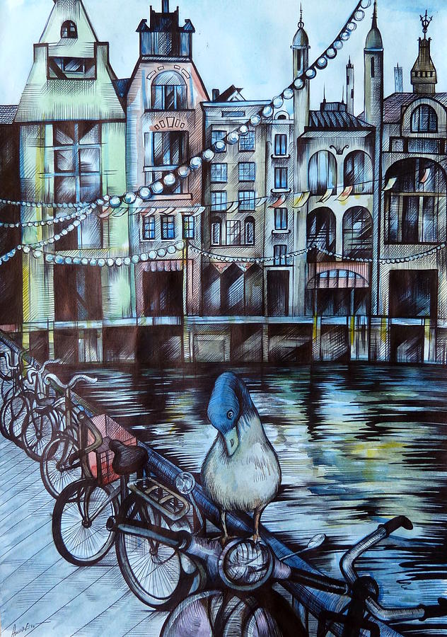 Duck Drawing - Amsterdam by Anna  Duyunova