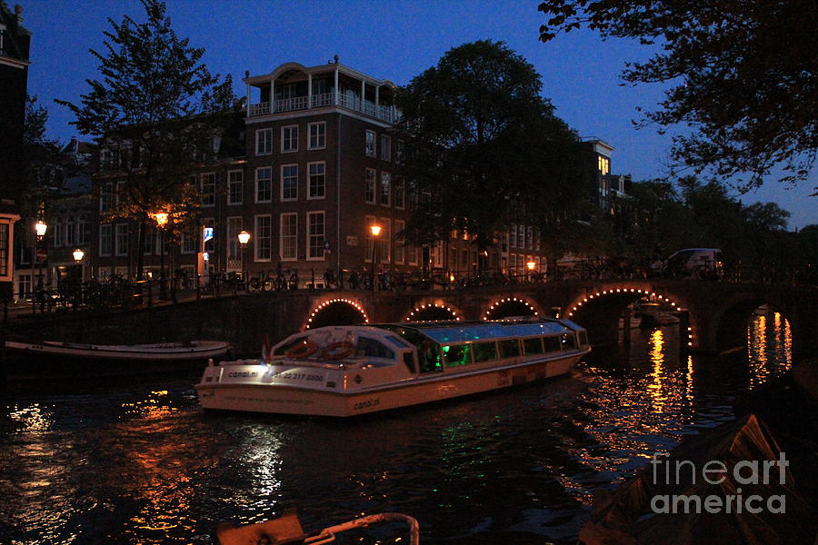 Amsterdam at Night Photograph by David Grant