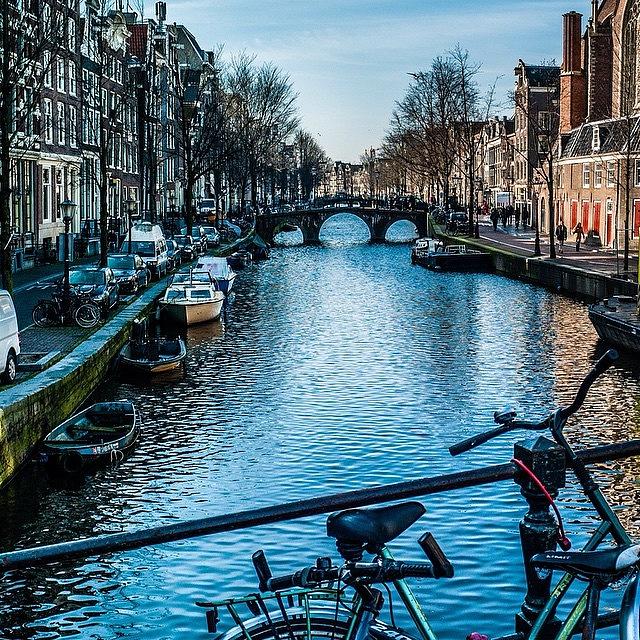 Bicycle Photograph - Amsterdam Canals by Aleck Cartwright