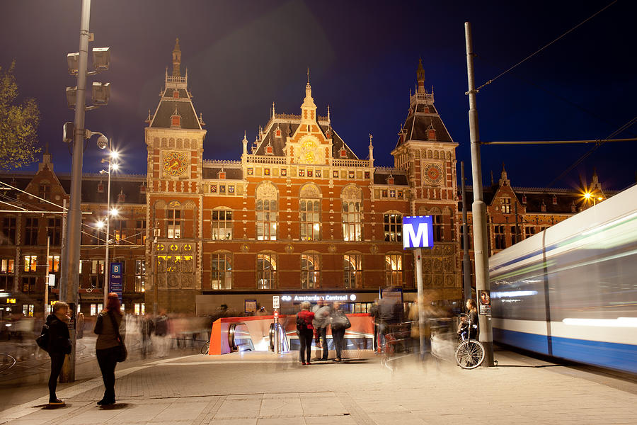 Amsterdam Central Station and Metro entrance Photograph by Artur Bogacki