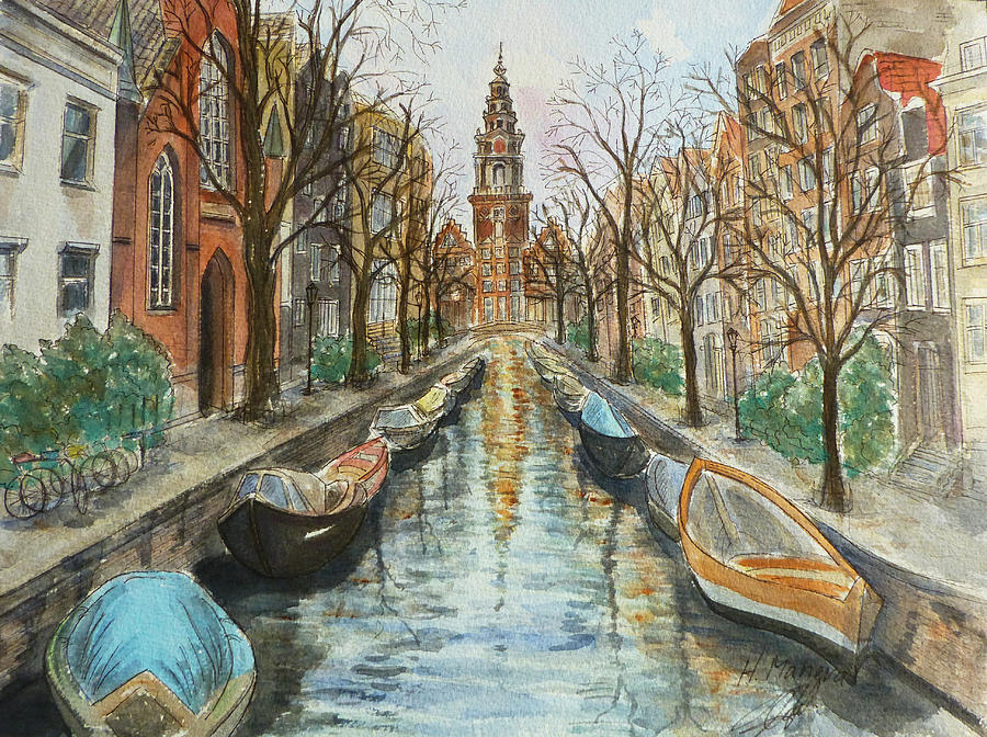 Amsterdam Painting by Henrieta Maneva
