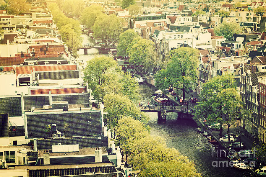 Amsterdam Holland Netherlands in vintage style Photograph by Michal Bednarek