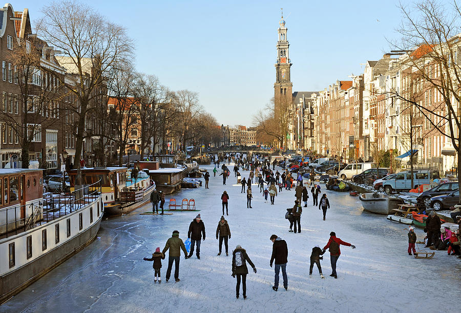 Amsterdam ice skaters Photograph by Oversnap