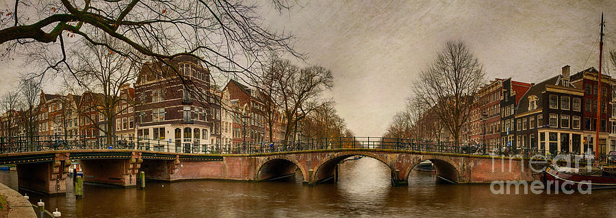 Bridge Photograph - Amsterdam Panorama by Ann Garrett