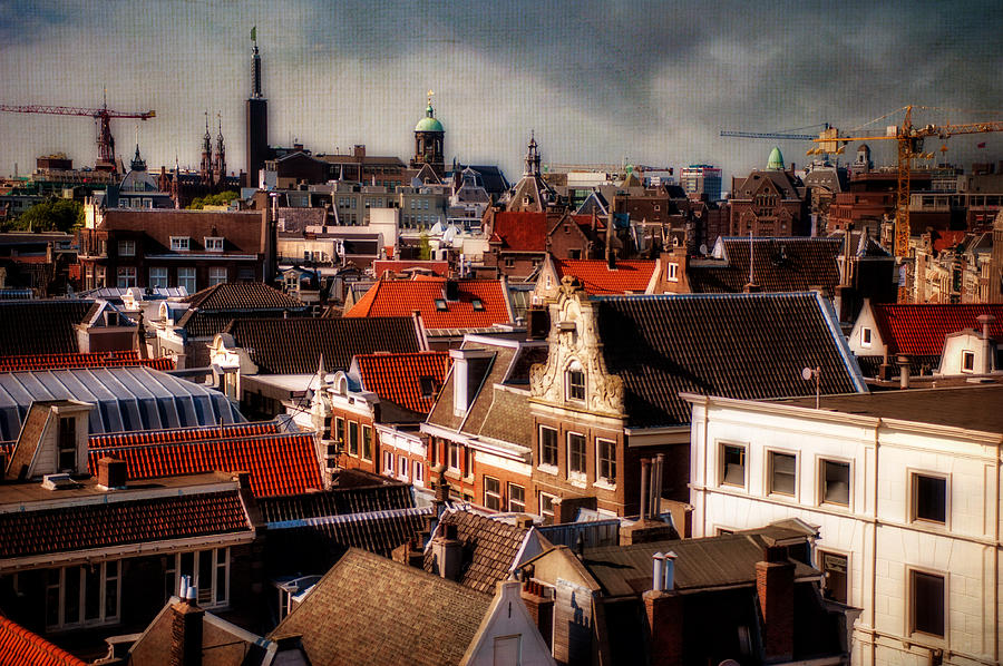 Amsterdam Roofs. View from Metz Cafe Photograph by Jenny Rainbow