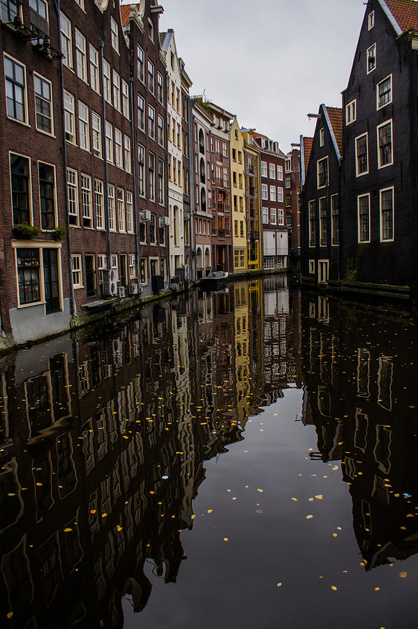 Fall Photograph - Amsterdam - Serene Fall Reflections by Georgia Mizuleva