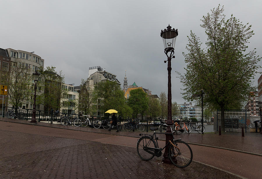 Amsterdam - the Yellow Umbrella Photograph by Georgia Mizuleva