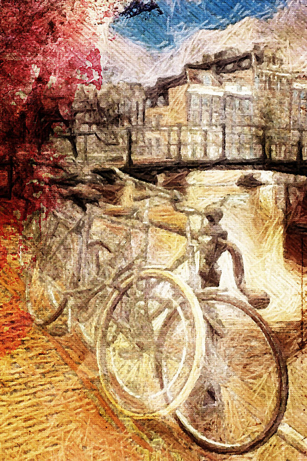 Amsterdams Bikes Digital Art by Andrea Barbieri