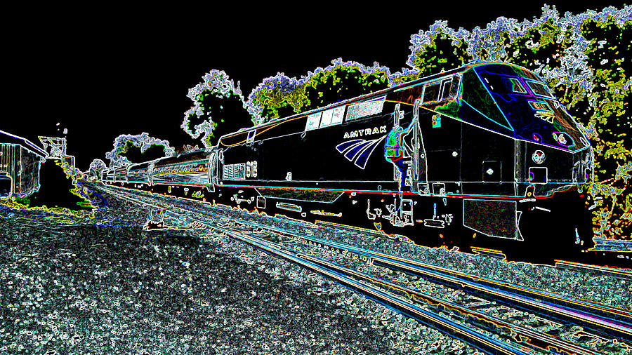 Amtrack Neon Train Photograph by Dennis Dugan