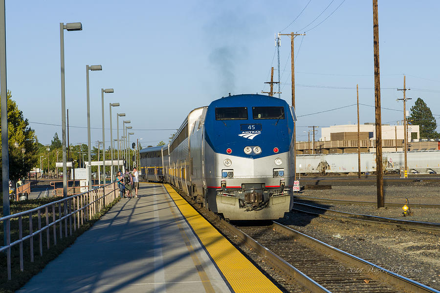 Amtrak 45 Stopping in Roseville Photograph by Jim Thompson