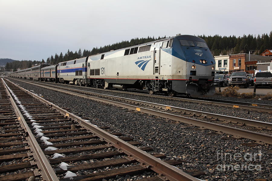 Amtrak California Zephyr Trains In Snowy Truckee California 5D27528 Photograph by Wingsdomain Art and Photography