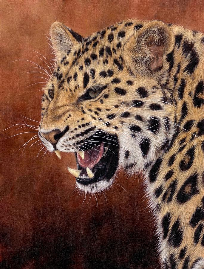 Amur Leopard Painting Painting by Rachel Stribbling