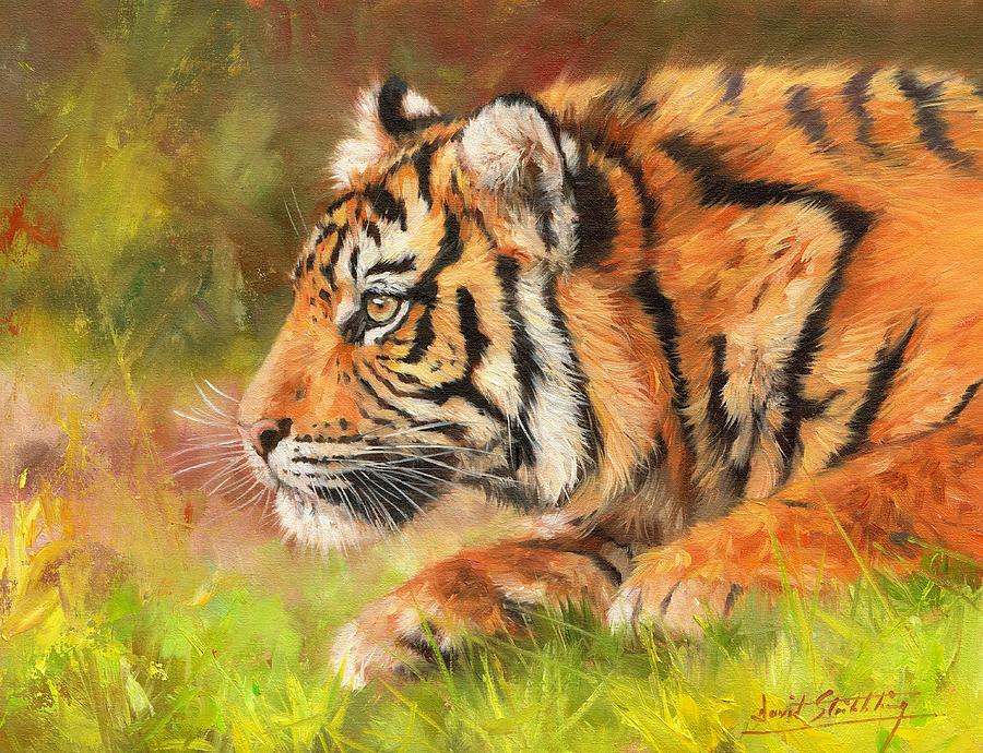 Amur Tiger 2 Painting by David Stribbling