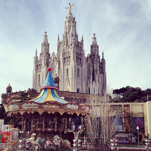Amusement Park And A Church - An Odd Photograph by Maks Kasinsky